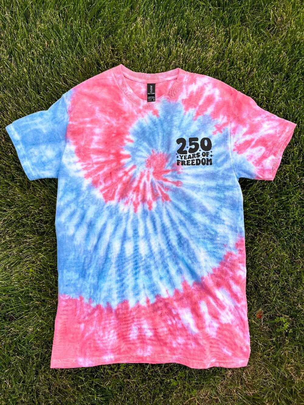 Adult Small Tie-Dye Short Sleeve Shirt - USA 250th Anniversary